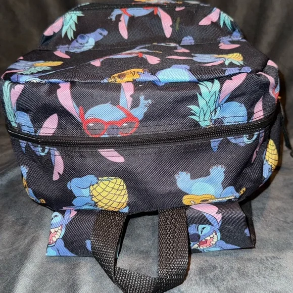 Disney Stitch 16” Full-Size Backpack Pineapple & Ukulele Guitar Allover Print - Picture 15 of 16
